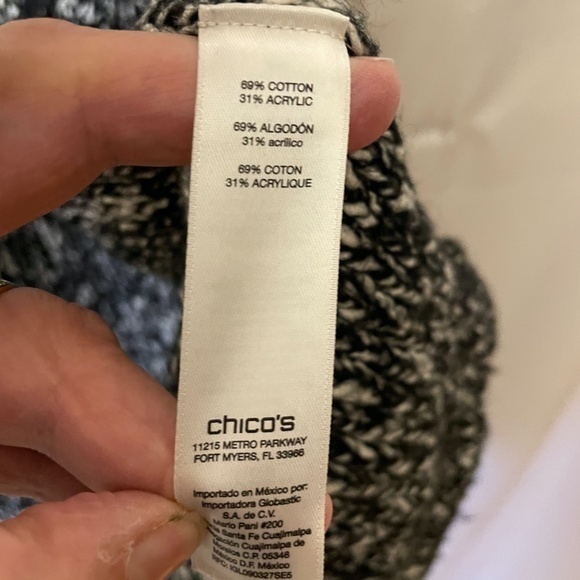 Chico's Sleeveless Knit Cardigan Duster Length Shawl Neck Coastal Womens Size 3 - Picture 2 of 11